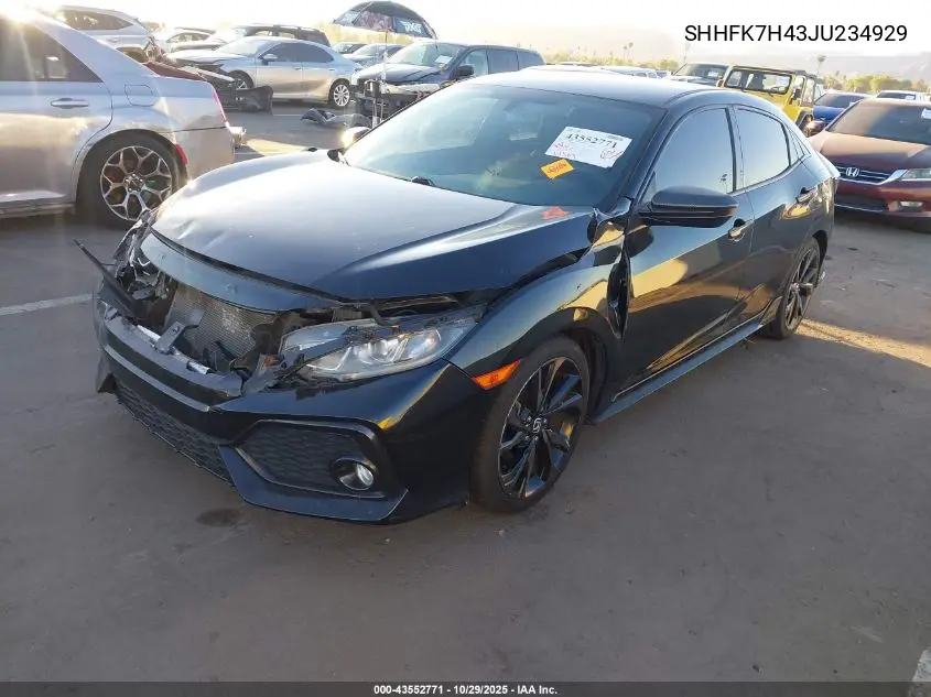 SHHFK7H43JU234929 2018 Honda Civic Sport