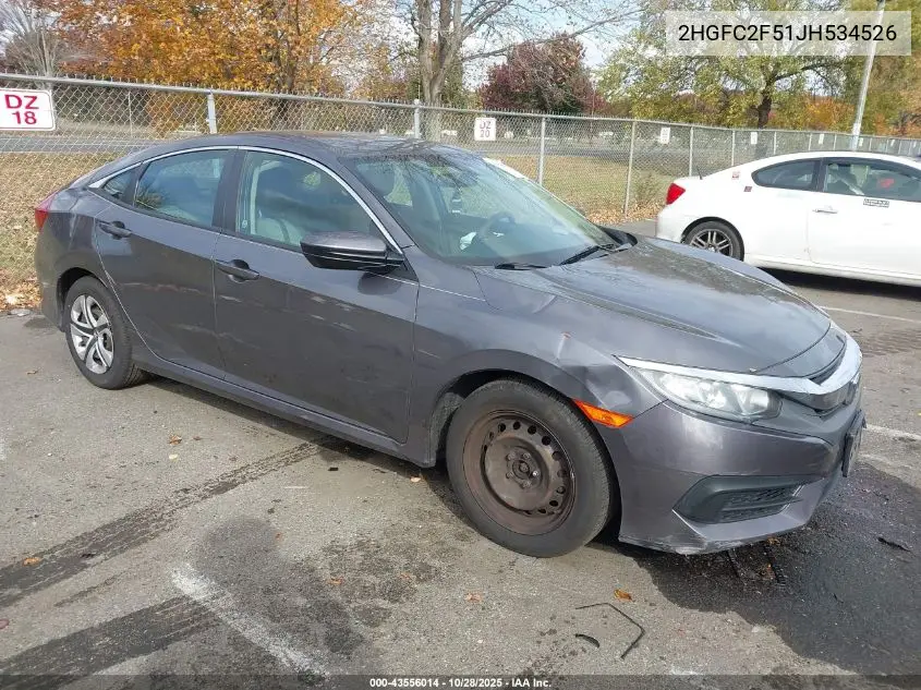 2HGFC2F51JH534526 2018 Honda Civic Lx
