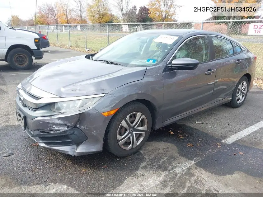 2HGFC2F51JH534526 2018 Honda Civic Lx