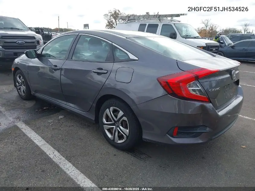 2HGFC2F51JH534526 2018 Honda Civic Lx