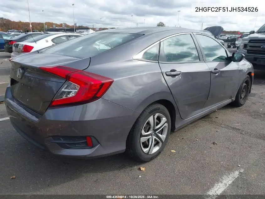 2HGFC2F51JH534526 2018 Honda Civic Lx