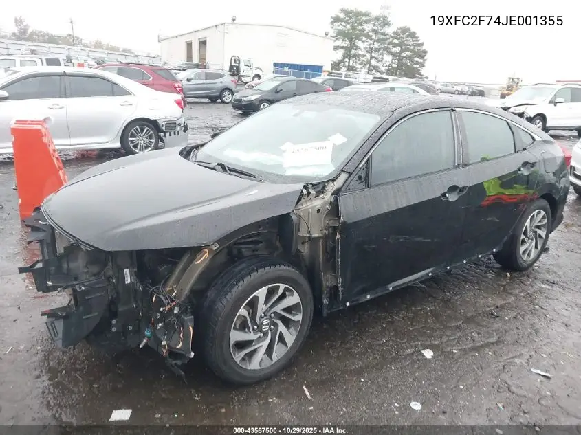 19XFC2F74JE001355 2018 Honda Civic Ex