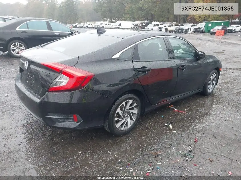 19XFC2F74JE001355 2018 Honda Civic Ex
