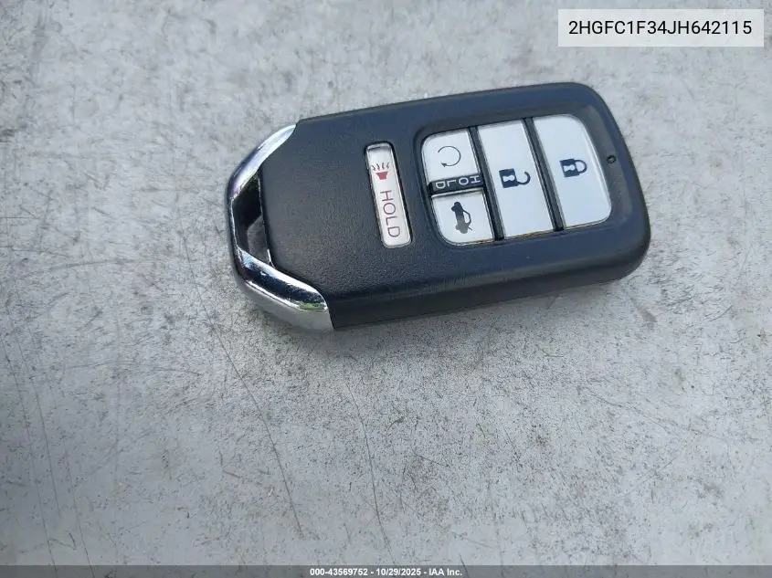 2HGFC1F34JH642115 2018 Honda Civic Ex-T