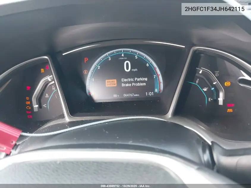 2HGFC1F34JH642115 2018 Honda Civic Ex-T