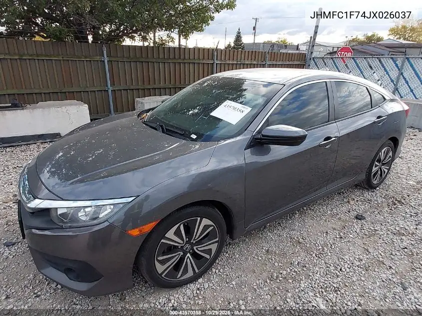JHMFC1F74JX026037 2018 Honda Civic Ex-L