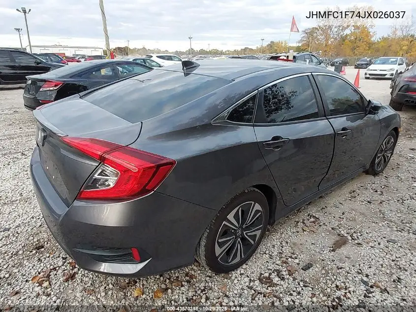 JHMFC1F74JX026037 2018 Honda Civic Ex-L