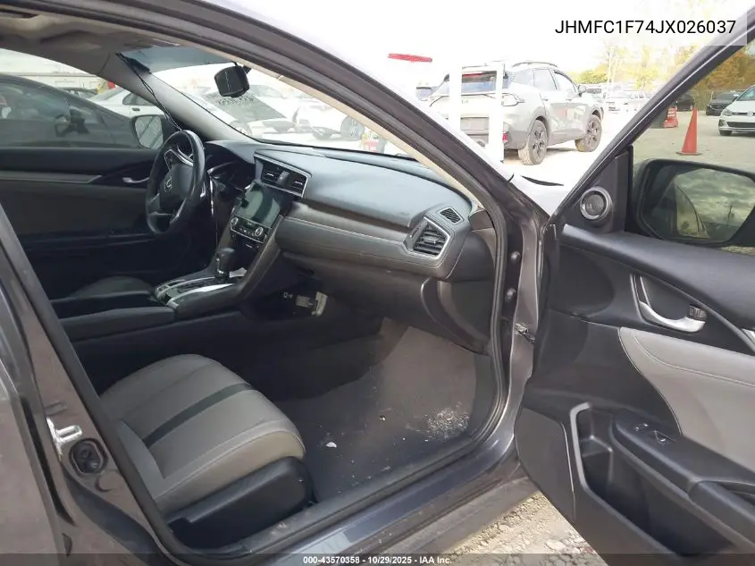 JHMFC1F74JX026037 2018 Honda Civic Ex-L