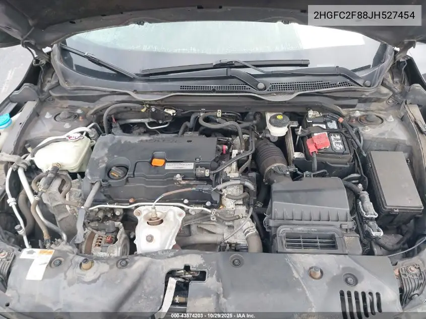 2HGFC2F88JH527454 2018 Honda Civic Ex