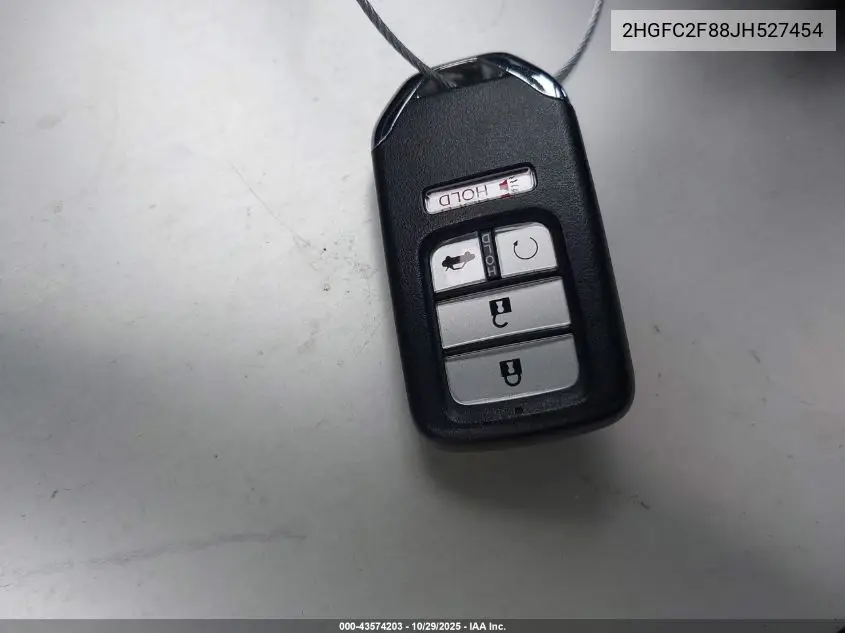 2HGFC2F88JH527454 2018 Honda Civic Ex