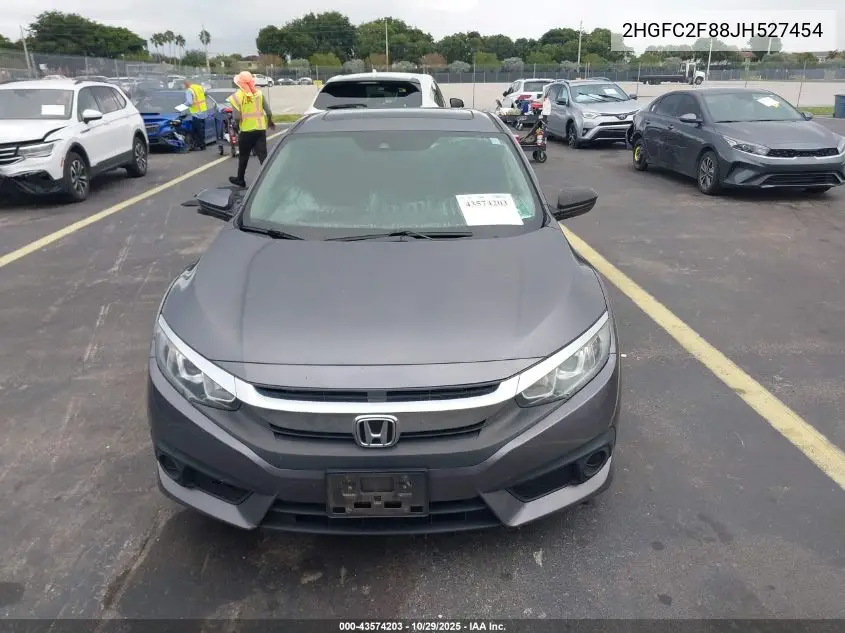 2HGFC2F88JH527454 2018 Honda Civic Ex