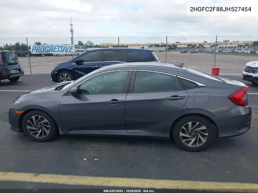 2HGFC2F88JH527454 2018 Honda Civic Ex