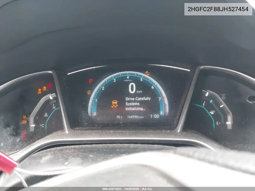 2HGFC2F88JH527454 2018 Honda Civic Ex
