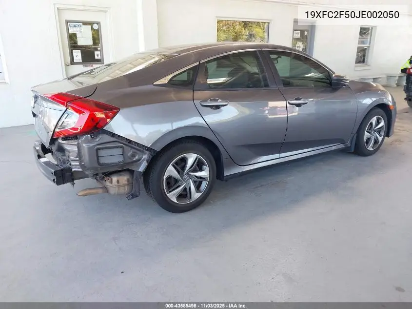 19XFC2F50JE002050 2018 Honda Civic Lx
