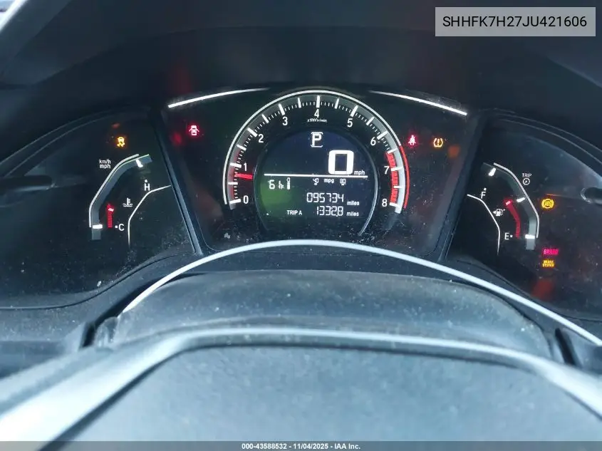 SHHFK7H27JU421606 2018 Honda Civic Lx