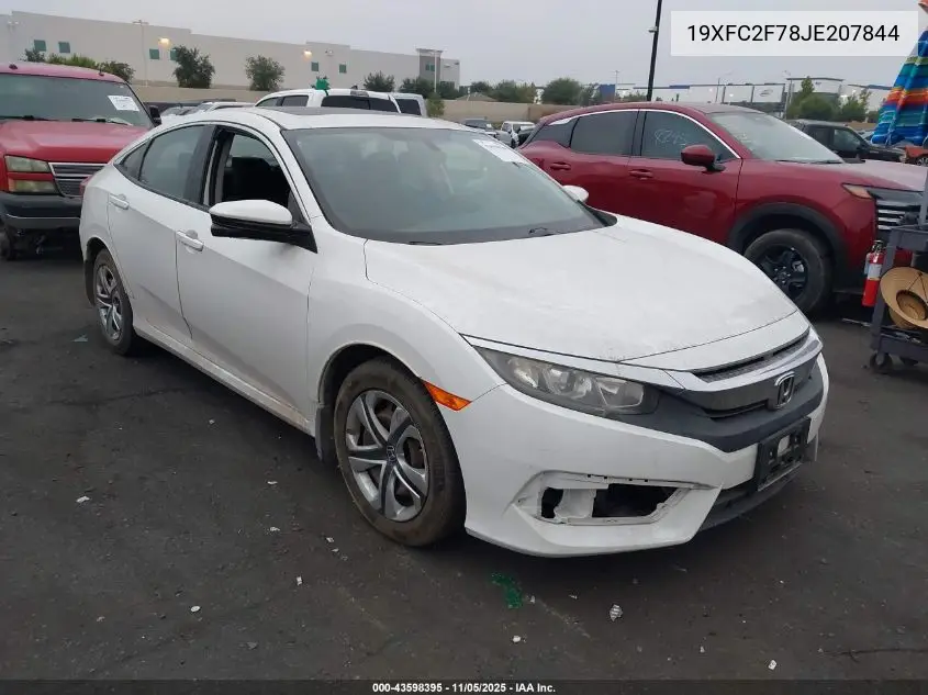 19XFC2F78JE207844 2018 Honda Civic Ex