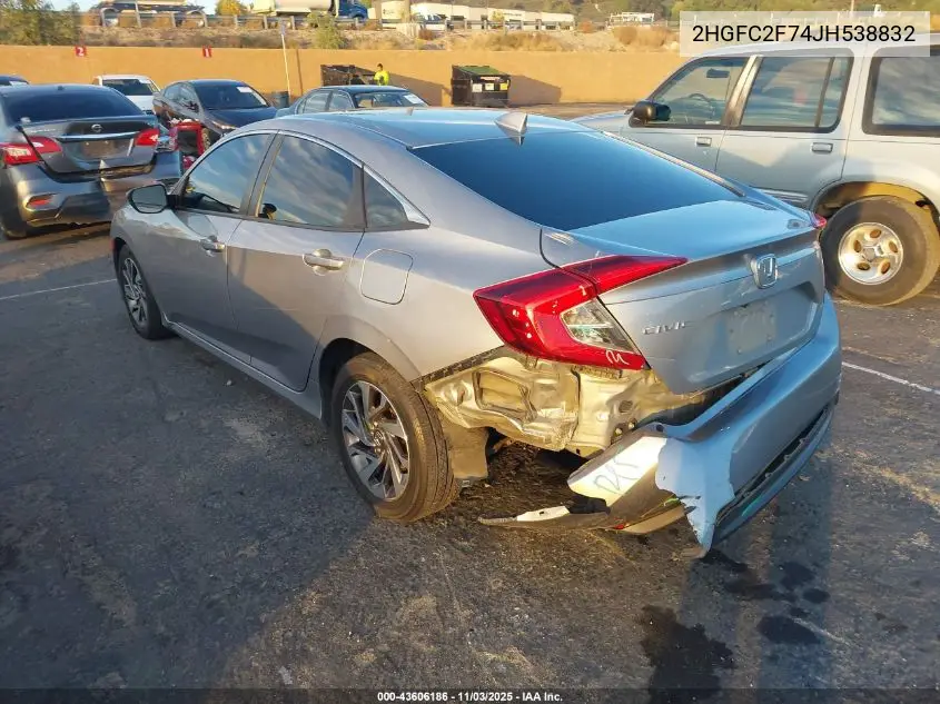 2HGFC2F74JH538832 2018 Honda Civic Ex