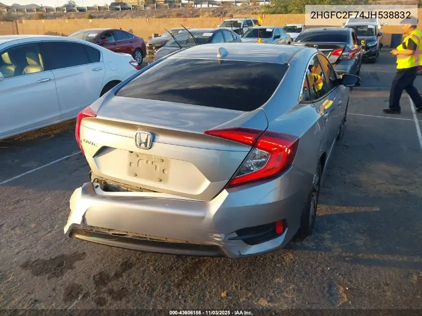 2HGFC2F74JH538832 2018 Honda Civic Ex