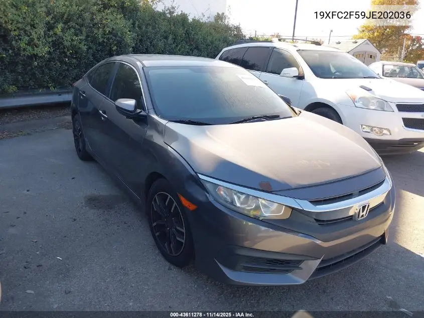 19XFC2F59JE202036 2018 Honda Civic Lx