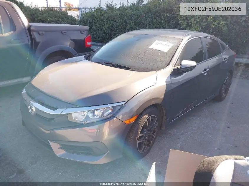19XFC2F59JE202036 2018 Honda Civic Lx
