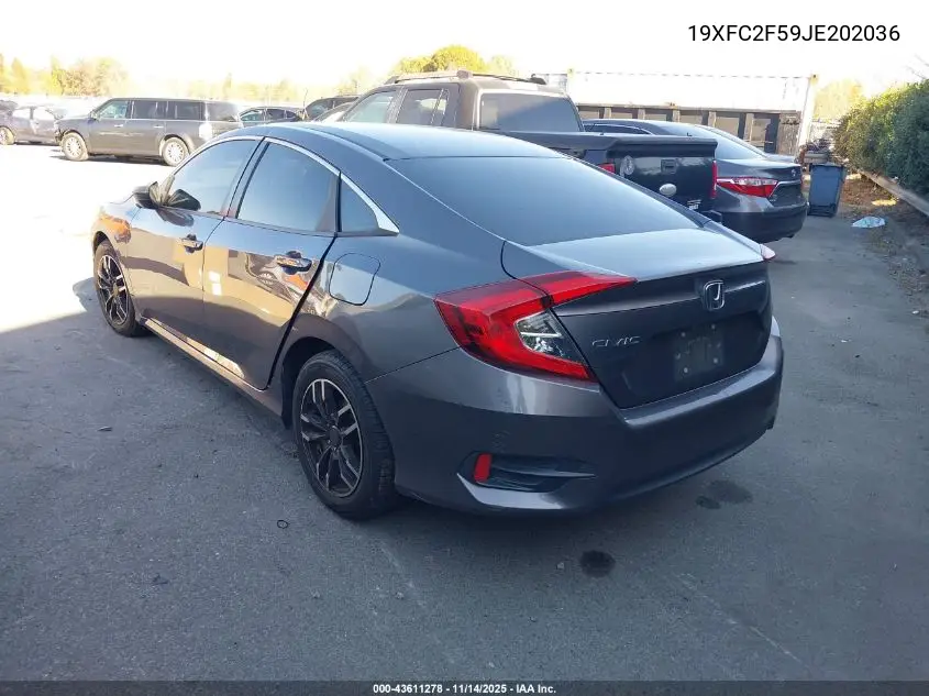 19XFC2F59JE202036 2018 Honda Civic Lx