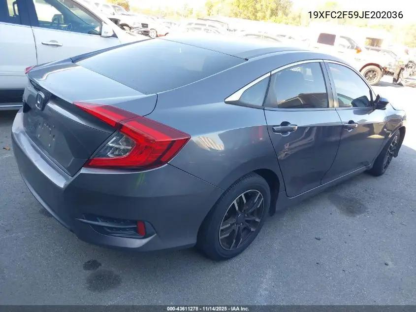 19XFC2F59JE202036 2018 Honda Civic Lx