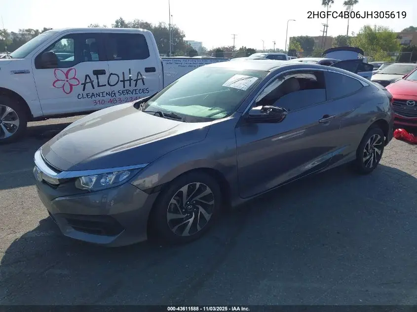 2HGFC4B06JH305619 2018 Honda Civic Lx-P