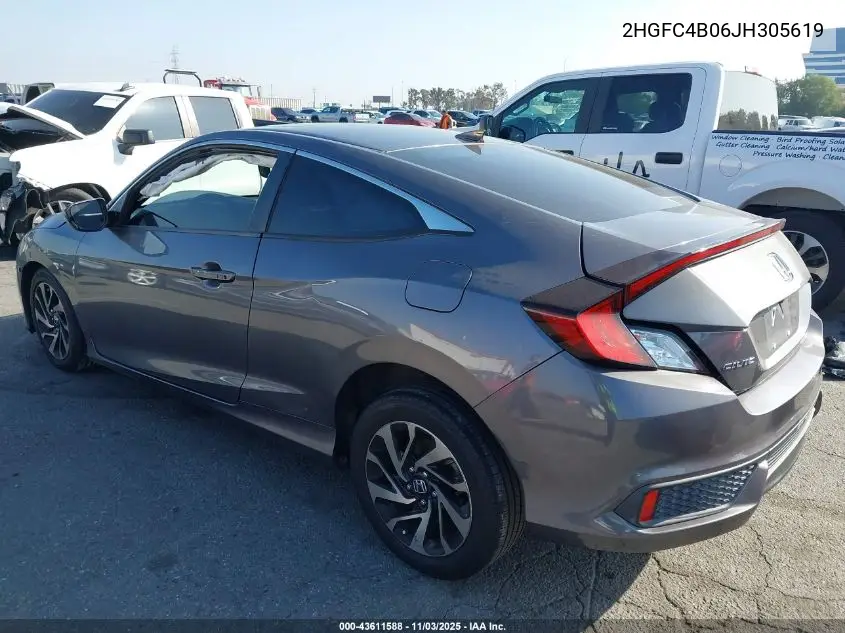 2HGFC4B06JH305619 2018 Honda Civic Lx-P