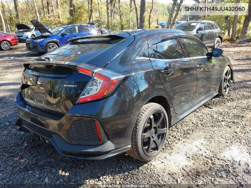 SHHFK7H49JU432060 2018 Honda Civic Sport