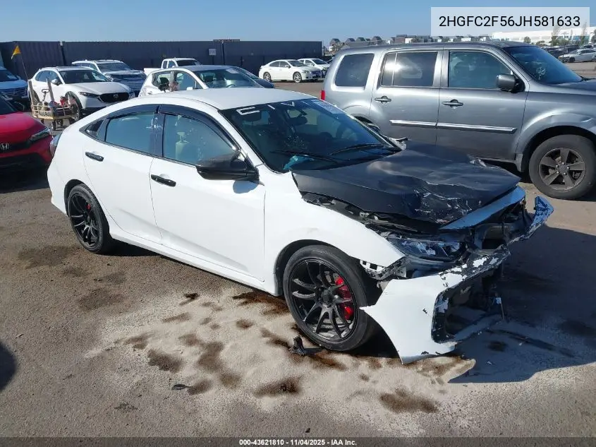 2HGFC2F56JH581633 2018 Honda Civic Lx