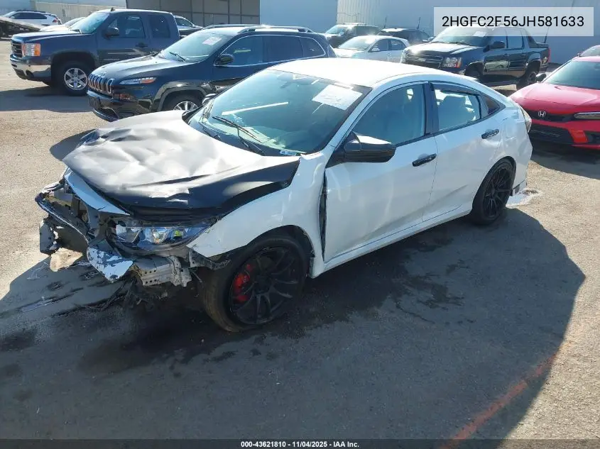 2HGFC2F56JH581633 2018 Honda Civic Lx