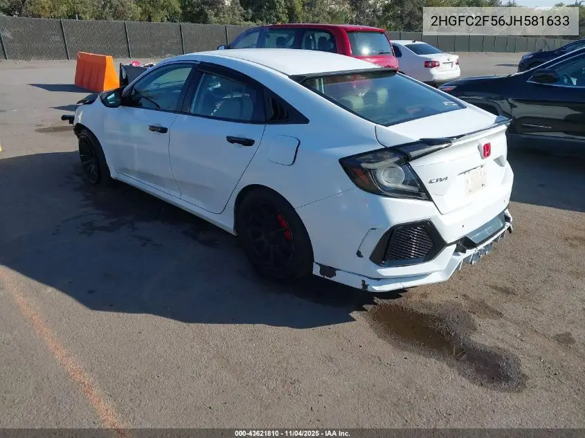 2HGFC2F56JH581633 2018 Honda Civic Lx