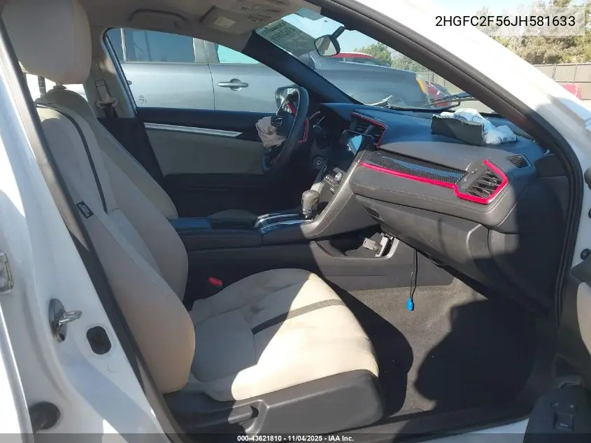 2HGFC2F56JH581633 2018 Honda Civic Lx