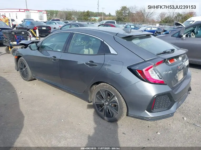 SHHFK7H53JU239153 2018 Honda Civic Ex