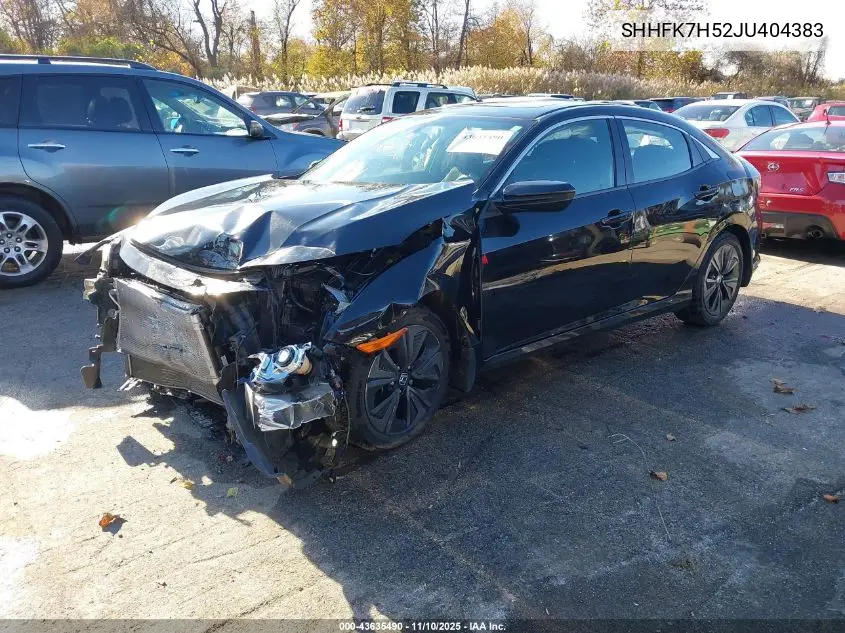 SHHFK7H52JU404383 2018 Honda Civic Ex