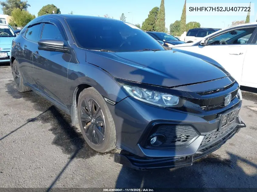 SHHFK7H52JU407722 2018 Honda Civic Ex