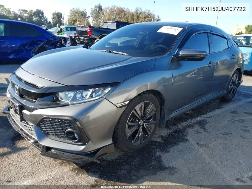 SHHFK7H52JU407722 2018 Honda Civic Ex