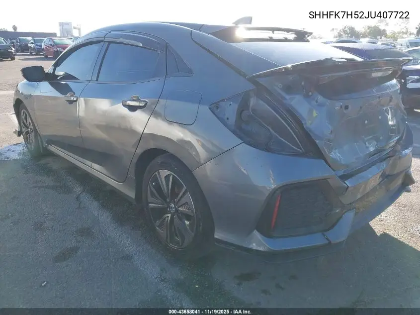 SHHFK7H52JU407722 2018 Honda Civic Ex
