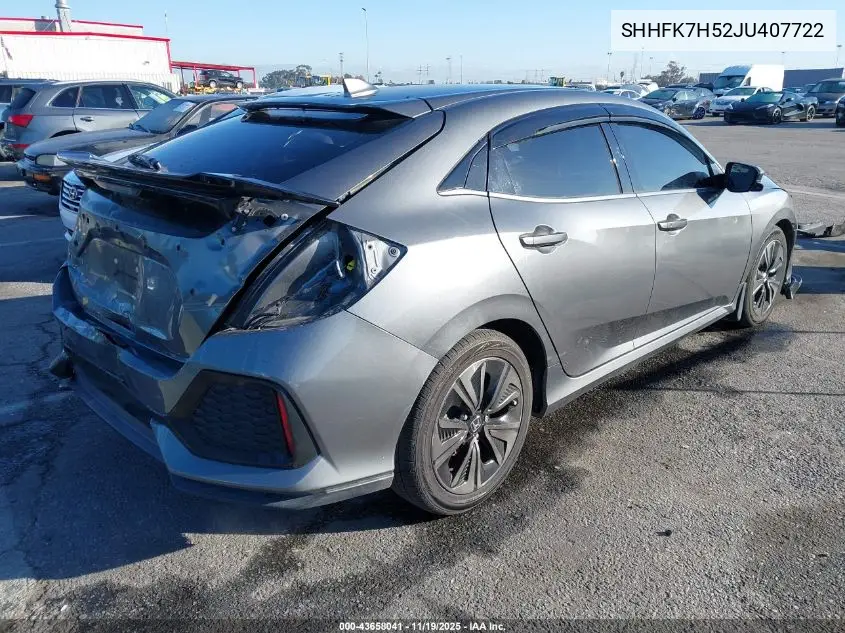 SHHFK7H52JU407722 2018 Honda Civic Ex