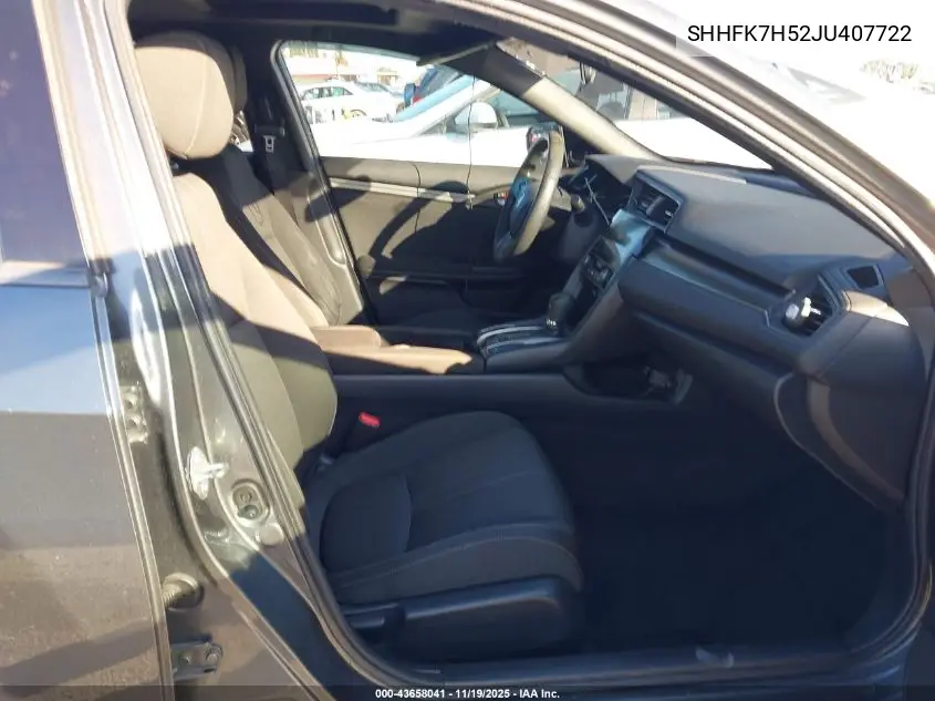 SHHFK7H52JU407722 2018 Honda Civic Ex