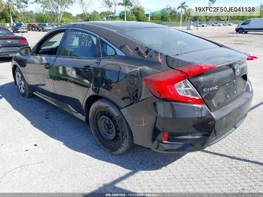 19XFC2F50JE041138 2018 Honda Civic Lx