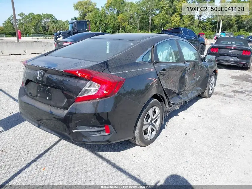 19XFC2F50JE041138 2018 Honda Civic Lx