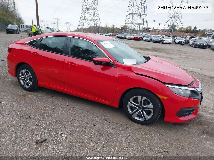 2HGFC2F57JH549273 2018 Honda Civic Lx