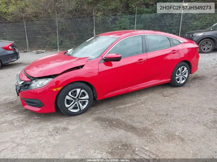 2HGFC2F57JH549273 2018 Honda Civic Lx