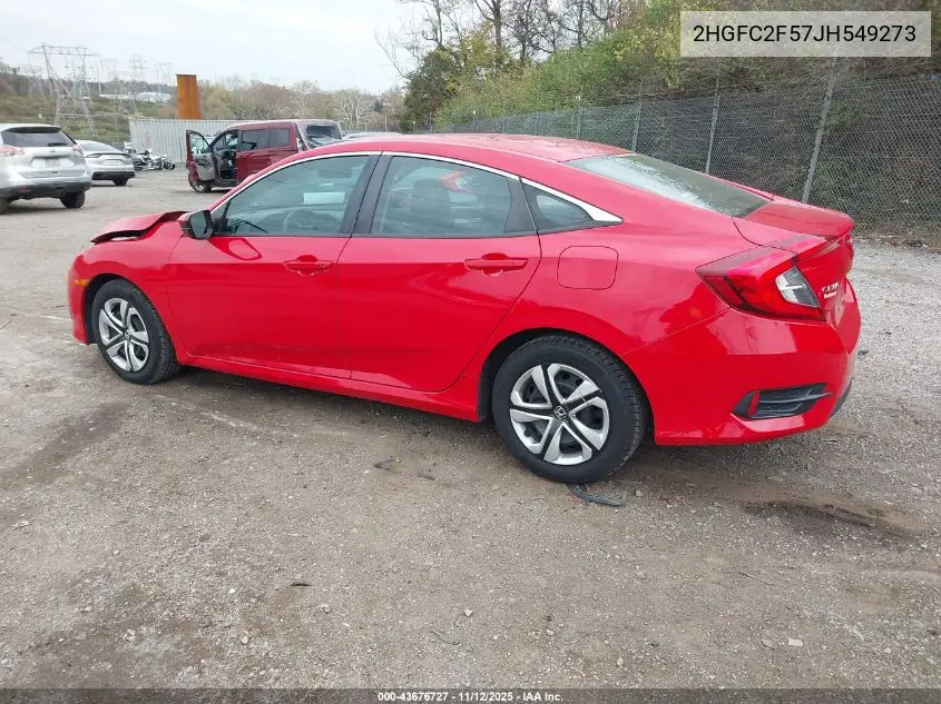 2HGFC2F57JH549273 2018 Honda Civic Lx