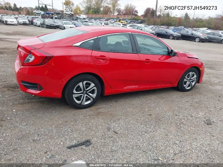 2HGFC2F57JH549273 2018 Honda Civic Lx