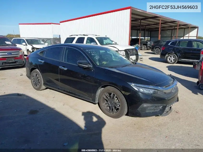 2HGFC2F53JH569603 2018 Honda Civic Lx