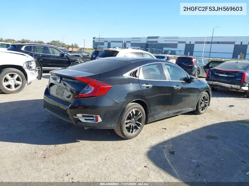 2HGFC2F53JH569603 2018 Honda Civic Lx