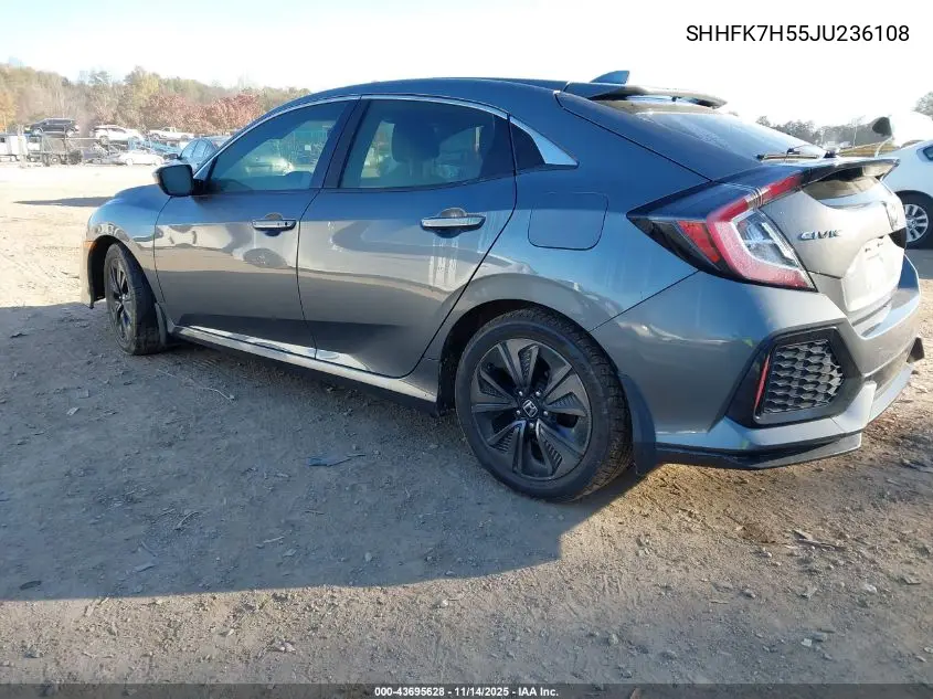 SHHFK7H55JU236108 2018 Honda Civic Ex