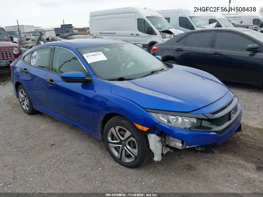 2HGFC2F56JH508438 2018 Honda Civic Lx